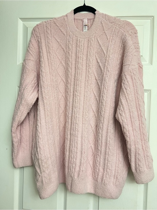 SKIMS Sweaters - SKIMS COZY CABLE KNIT OVERSIZED CREWNECK PULLOVER NWT - CHERRY BLOSSOM